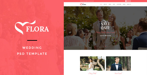 Flora : Wedding PSD Template