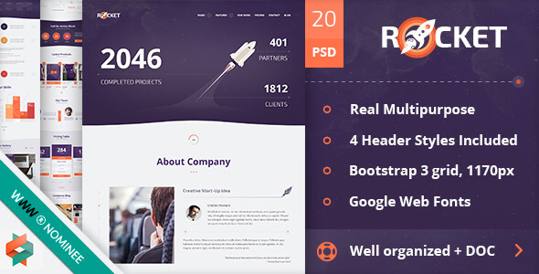 Rocket - Creative Multipurpose PSD Template