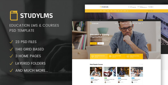 Studylms - Education LMS & Courses PSD Template