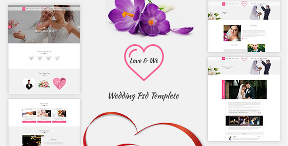 Love & We Wedding PSD Template