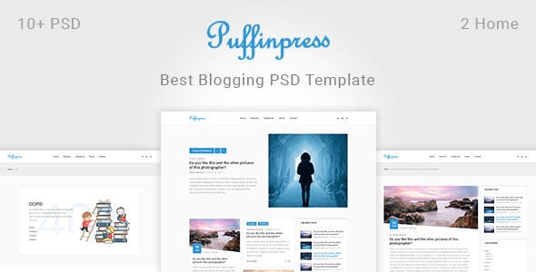 Puffinpress - Creative Blogging PSD Template.