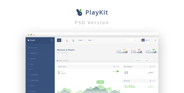 PlayKit - Web App PSD Template