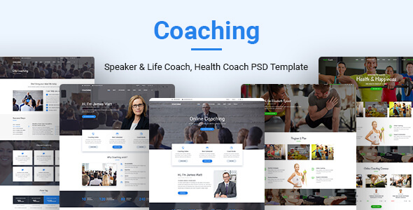 Coaching | Speaker & Life Coach, Health Coach PSD Templates