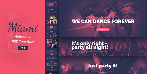 Miami - Stylish NightClub PSD Template