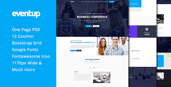Eventup One Page Conference PSD Template