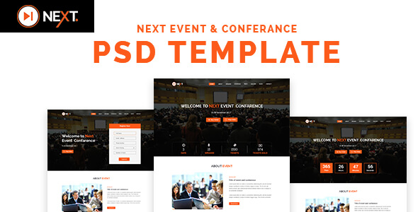 Next - Event and Conference Management PSD Template