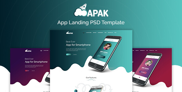 Apak - App Landing PSD Template
