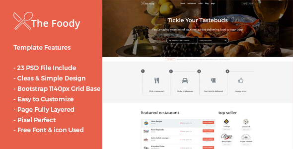 Thefoody - Multiple Restaurant System PSD Template