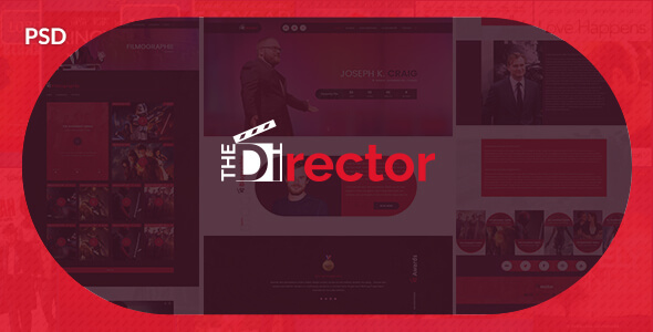 The Director - Film Director & Video Portfolio PSD Template