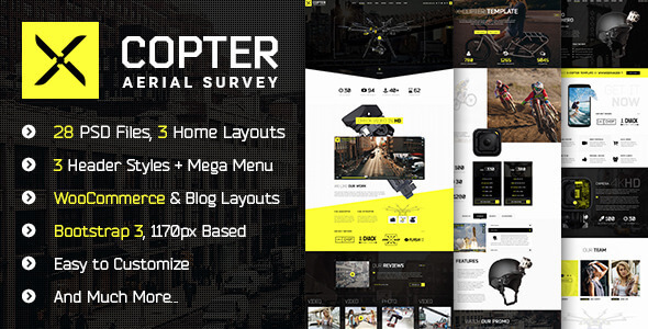 X-Copter - Best Photo & Video Company PSD Template
