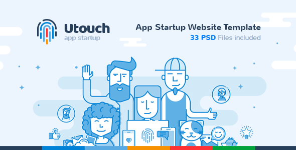 Utouch - App Startup Website PSD Template