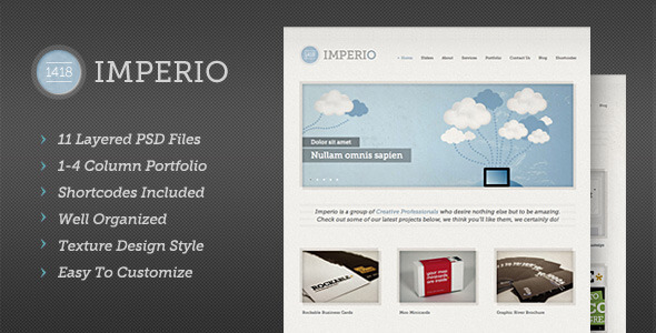 1418 Imperio | Modern PSD Template