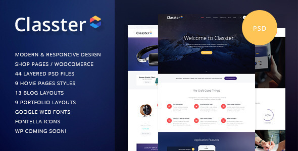 Classter | Multi-Purpose PSD Template