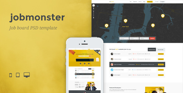 Jobmonster - Job Board PSD Template