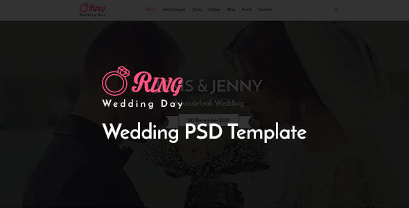 Ring Wedding Photography PSD Template