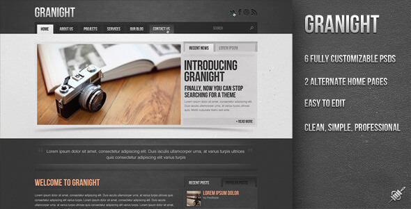 Granight PSD Web Template