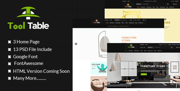 Tool Table Commerce PSD Template