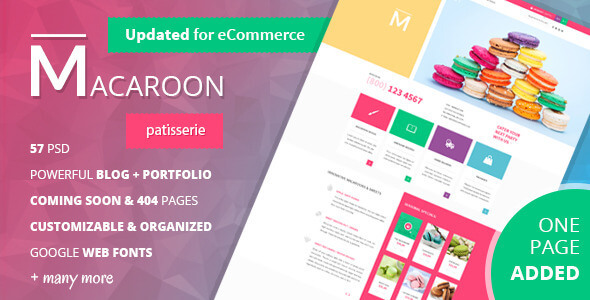 Macaroon - Creative Patisserie PSD Template