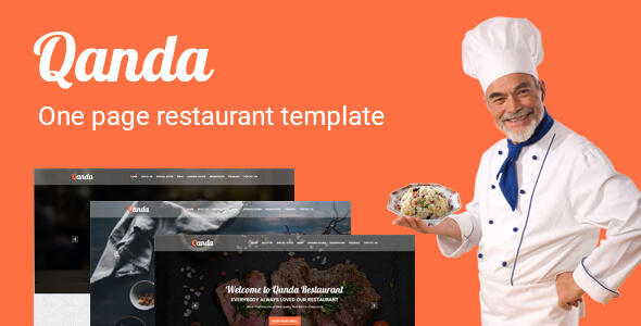 Qanda - One Page Restaurant PSD Template