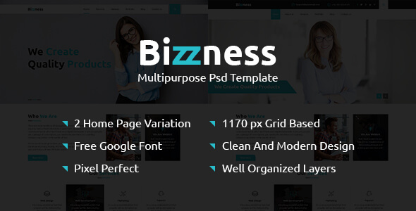 Bizzness - A Multipurpose Business PSD Template