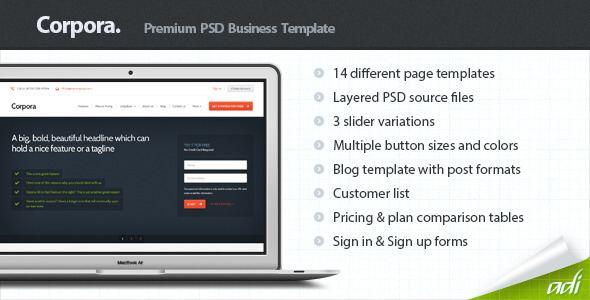 Corpora - Premium Business PSD Template