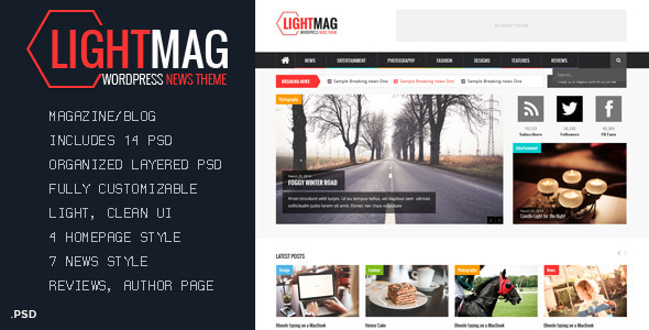 LightMag - Magazine PSD Template