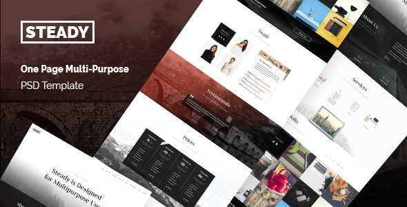 Steady - One Page Multi-Purpose PSD Template