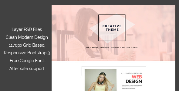One Page Creative PSD Template