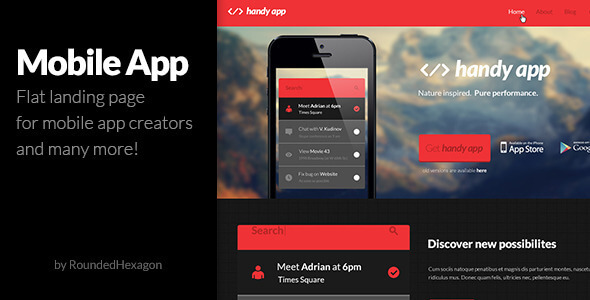 Multipurpose Flat Mobile App PSD Template