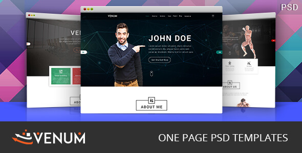 Venum One Page Creative Multipurpose PSD Template
