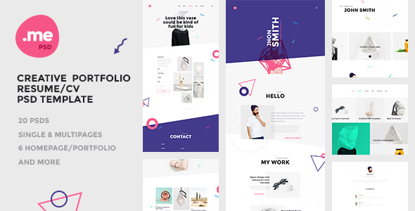 Me - Creative Portfolio & Resume / CV PSD Template