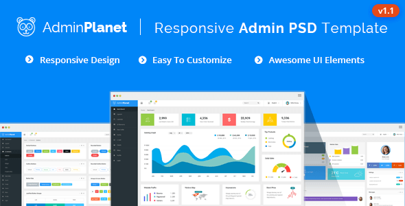 Admin Planet - Dashboard Psd Template