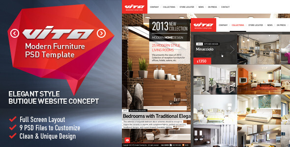 Vita - Modern Furniture PSD Template