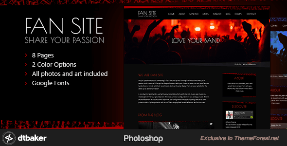 FanSite - Rock Music Media Photoshop