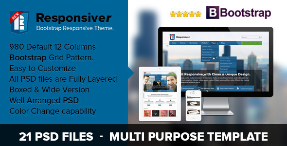 Responsiver Multipurpose Bootstrap PSD Template