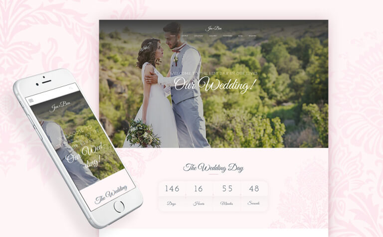 Jen+Ben – One Page Wedding WordPress Theme