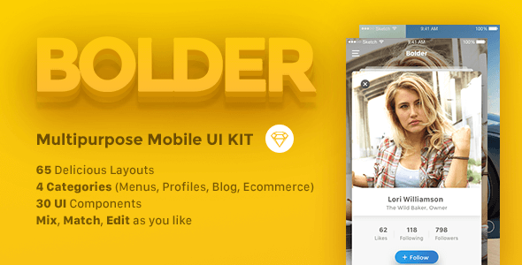 Bolder - Multipurpose Mobile UI KIT for Sketch