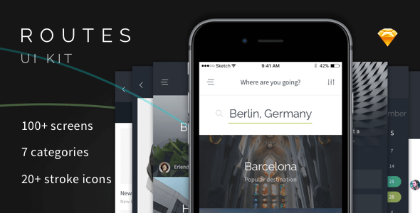 Routes UI Kit - 100+ iOS Screens for Sketch