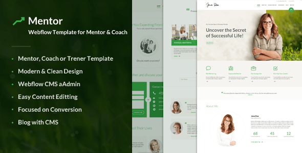Mentor – Webflow Template for Personal Development Coaches