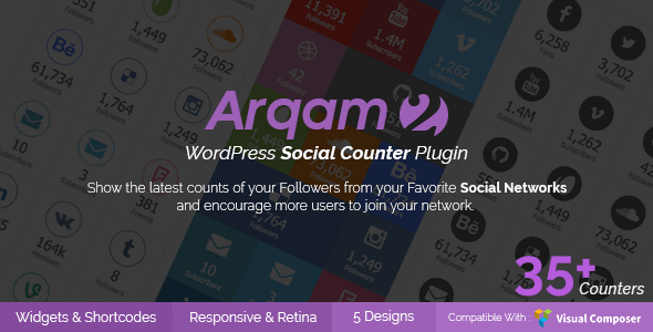 Social Counter Plugin for WordPress - Arqam