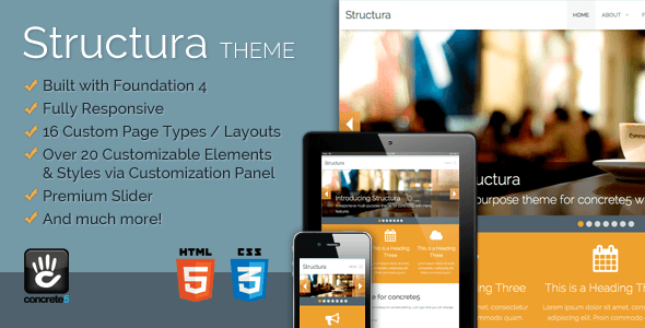 Structura Responsive Multi-Purpose Concrete5 Theme