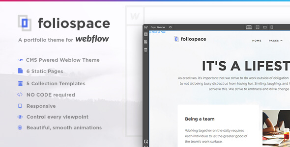 Foliospace - Responsive Webflow Portfolio Template
