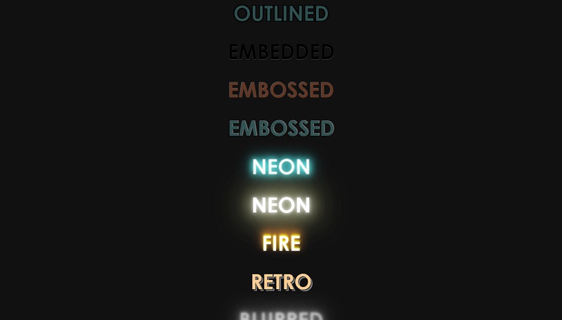 Collection of CSS Text Effects
