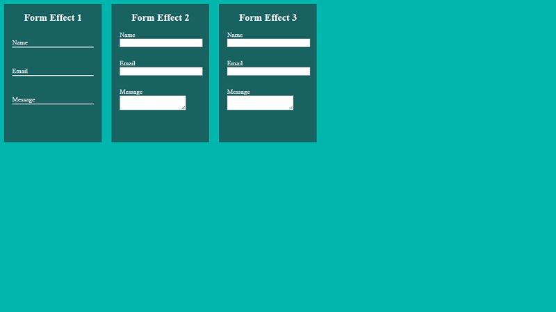 Different CSS Form effects
