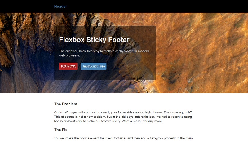 Flexbox Sticky Footer