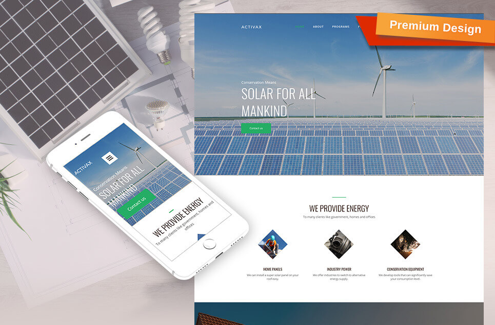 Alternative Power Premium Moto CMS 3 Template