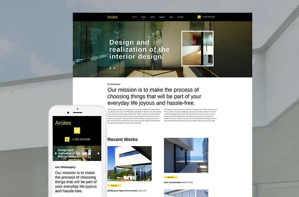 Architecture Responsive Moto CMS 3 Template