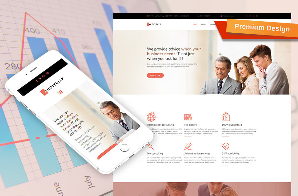 Auditelix - Accounting Premium Moto CMS 3 Template