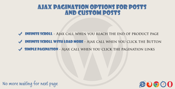 Ajax pagination & Infinite Scroll for posts