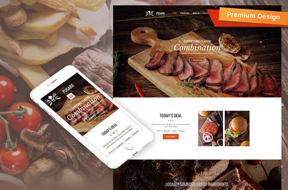 BBQ Restaurant Premium Moto CMS 3 Template